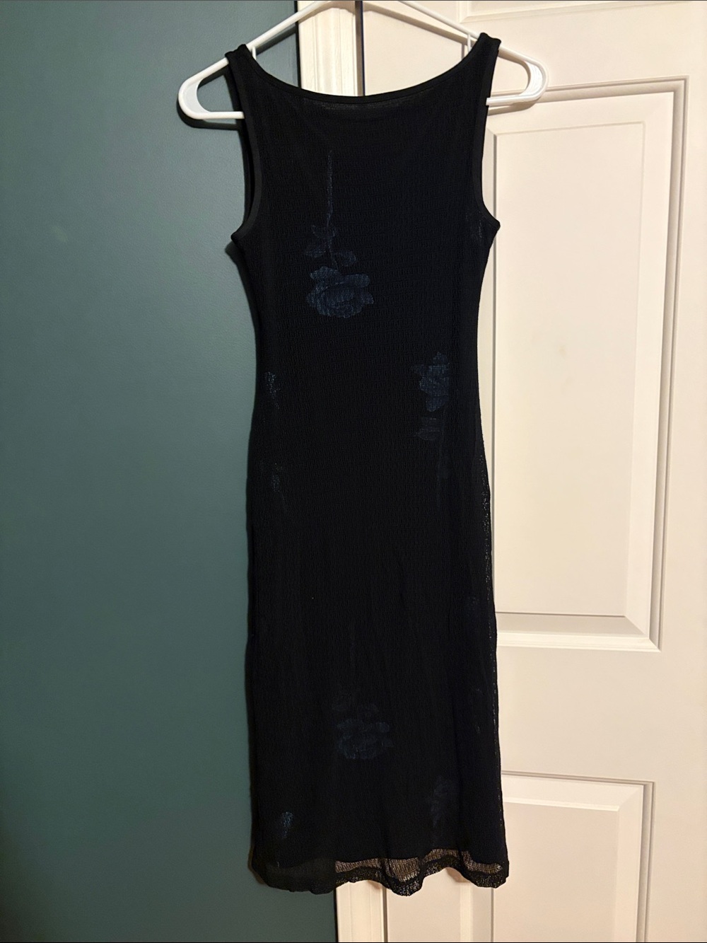 Vintage bebe Black Sleeveless Midi Bodycon Dress